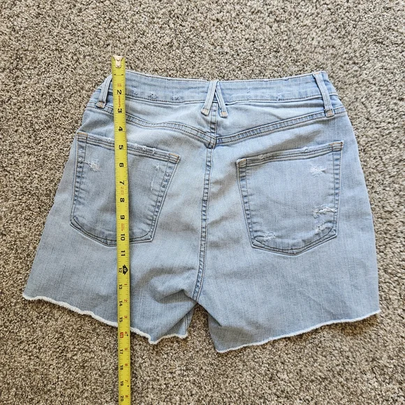 Good American Light Wash Distressed Jean Shorts - Picture 4 of 4